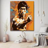 Bruce Lee Porträt - Malen nach Zahlen